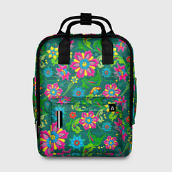 Рюкзак женский Поле разноцветных цветков, цвет: 3D-принт