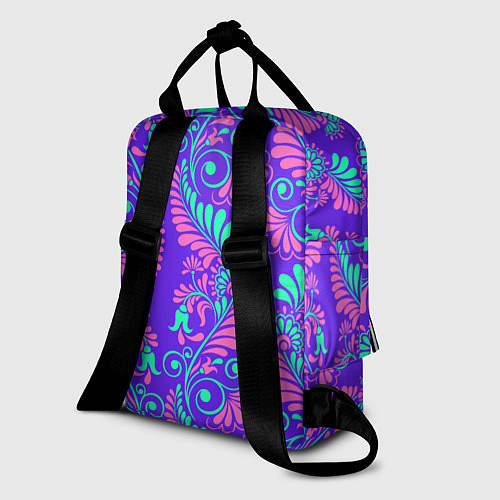 Женский рюкзак Яркий цветочный узор / 3D-принт – фото 2
