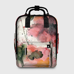 Рюкзак женский Акварельные маки,брызги краски, цвет: 3D-принт