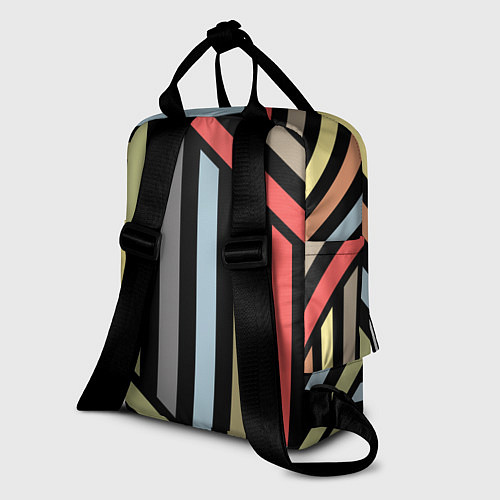 Женский рюкзак Абстрактный полосатый узор / 3D-принт – фото 2