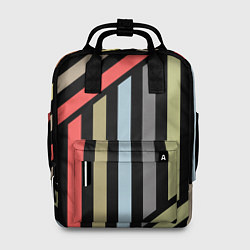 Рюкзак женский Абстрактный полосатый узор, цвет: 3D-принт