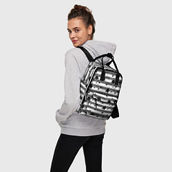 Рюкзак женский Черно-белый полосатый узор, цвет: 3D-принт — фото 2