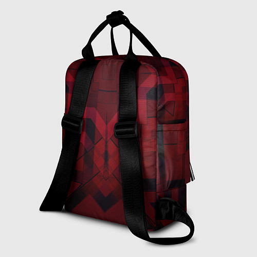 Женский рюкзак Темно-красный геометрический / 3D-принт – фото 2