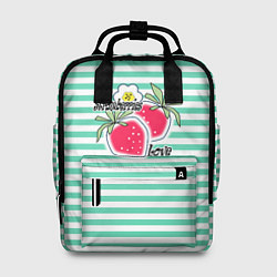 Рюкзак женский Цветы и ягоды земляники, цвет: 3D-принт