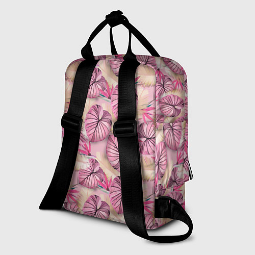 Женский рюкзак Розовый тропический узор / 3D-принт – фото 2