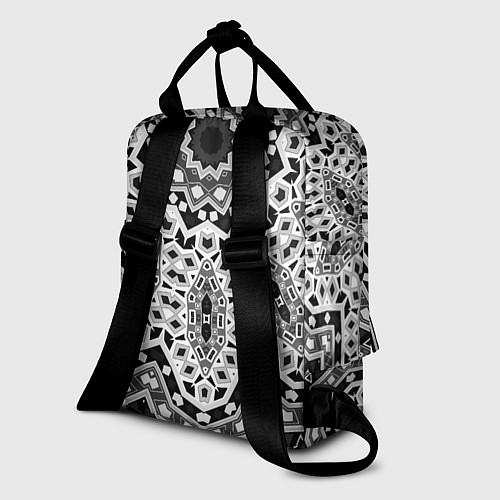 Женский рюкзак Черно-белый орнамент / 3D-принт – фото 2