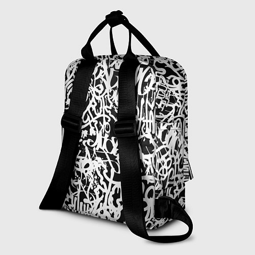 Женский рюкзак Graffiti white on black / 3D-принт – фото 2