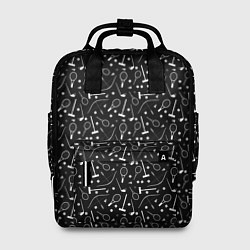 Рюкзак женский Черно-белый спортивный узор, цвет: 3D-принт