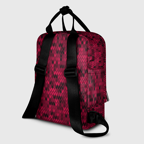 Женский рюкзак Красно-черный абстрактный узор / 3D-принт – фото 2