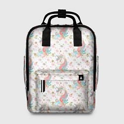 Рюкзак женский Единороги паттерном, цвет: 3D-принт