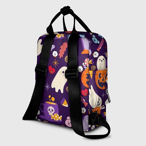 Женский рюкзак HALLOWEEN BTS BT21 PATTERN БТ21 БТС ХЕЛЛОУИН / 3D-принт – фото 2