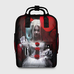 Рюкзак женский Плохая девочка с красными шарами, цвет: 3D-принт