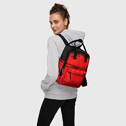Рюкзак женский КРАСНЫЙ ГРАНЖ RED GRUNGE, цвет: 3D-принт — фото 2