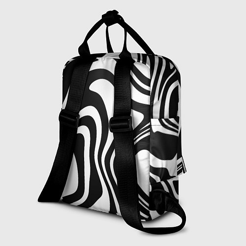 Женский рюкзак Черно-белые полосы Black and white stripes / 3D-принт – фото 2