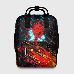 Рюкзак женский Cyberpunk 2077 Цветные брызги, цвет: 3D-принт