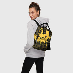 Рюкзак женский Растекающийся большой смайл, цвет: 3D-принт — фото 2