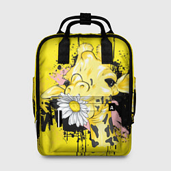 Рюкзак женский Жирафа с герберой, цвет: 3D-принт