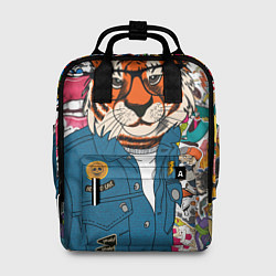 Женский рюкзак Стикербомбинг с тигром