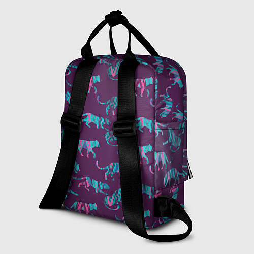 Женский рюкзак Тигры фейковый Glitch эффект / 3D-принт – фото 2