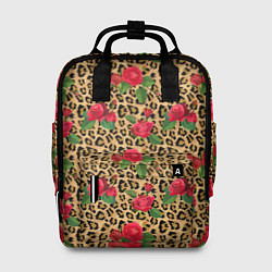 Рюкзак женский Шкура Леопарда в Цветах, цвет: 3D-принт