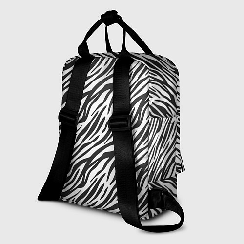 Женский рюкзак Чёрно-Белые полоски Зебры / 3D-принт – фото 2