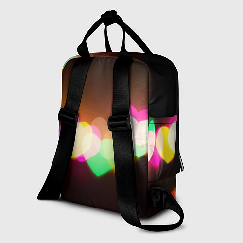 Женский рюкзак Горящие сердца всех цветов радуги / 3D-принт – фото 2
