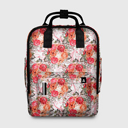 Женский рюкзак Цветы - розы паттерн