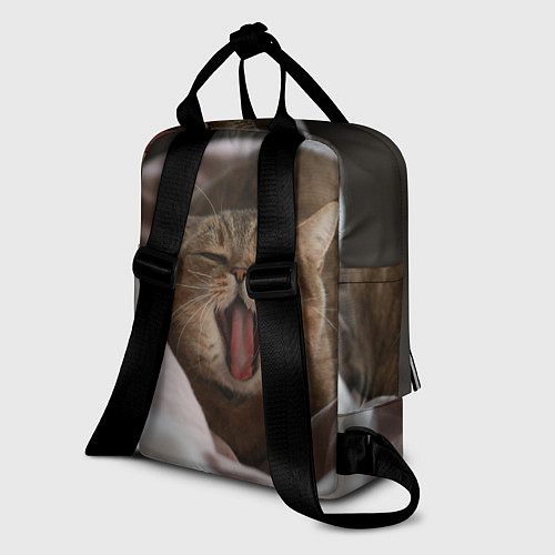 Женский рюкзак Зевающий кот на кровати / 3D-принт – фото 2