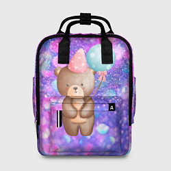 Женский рюкзак День Рождения - Медвежонок с шариками