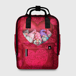 Рюкзак женский Гномы в красном сердце, цвет: 3D-принт