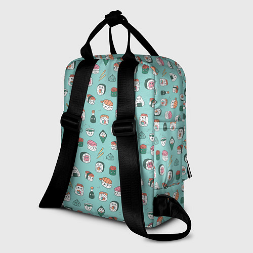 Женский рюкзак Кавайные суши и роллы с глазами / 3D-принт – фото 2
