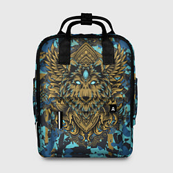 Рюкзак женский Голова волка с крыльями, цвет: 3D-принт