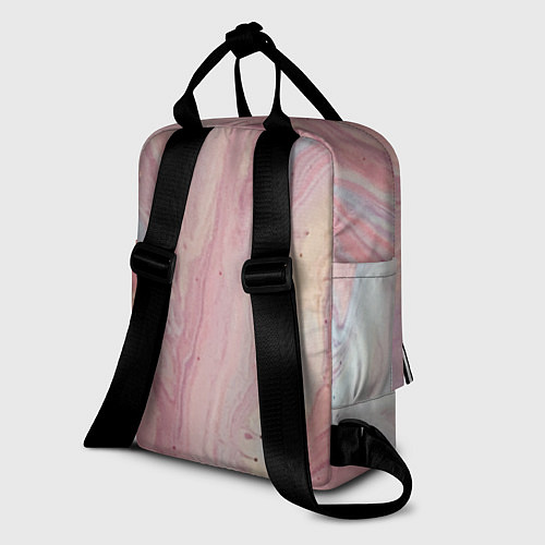 Женский рюкзак Мраморный дизайн с розовыми, синими и желтыми цвет / 3D-принт – фото 2