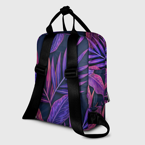 Женский рюкзак Neon Tropical plants pattern / 3D-принт – фото 2