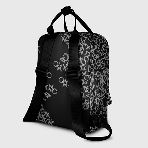 Женский рюкзак Абстракция ,серебряный геометрический узор / 3D-принт – фото 2