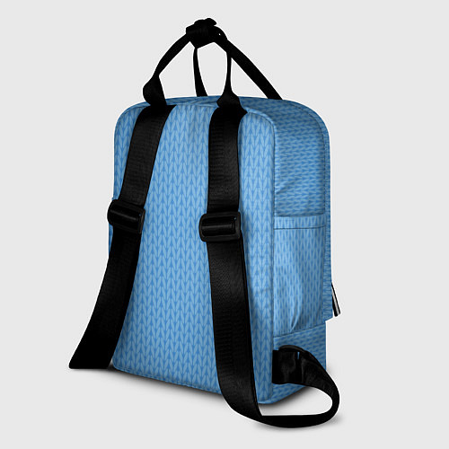 Женский рюкзак Вязаный узор голубого цвета / 3D-принт – фото 2