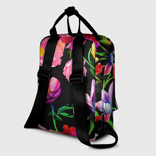 Женский рюкзак Цветочный узор Floral pattern / 3D-принт – фото 2