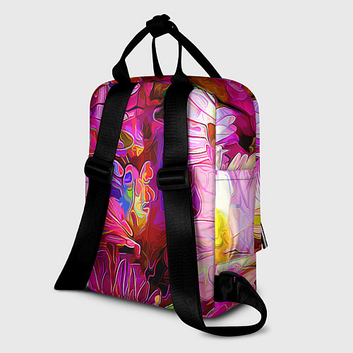 Женский рюкзак Красочный цветочный паттерн Floral pattern / 3D-принт – фото 2
