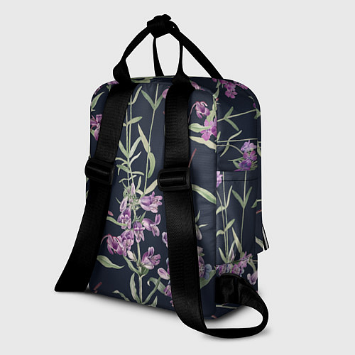 Женский рюкзак Цветы Фиолетовые / 3D-принт – фото 2