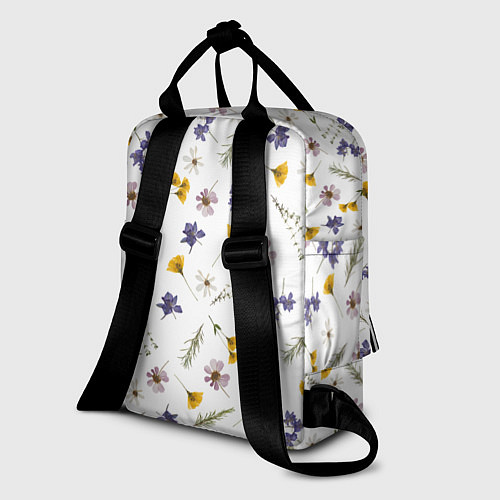 Женский рюкзак Простые цветы на белом фоне / 3D-принт – фото 2