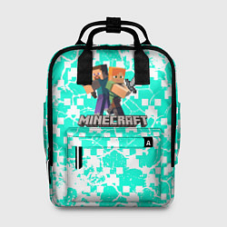 Женский рюкзак Minecraft бирюзовый фон