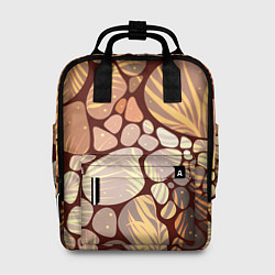 Рюкзак женский Коричнево-бежевые пастельные камушки с яркими паль, цвет: 3D-принт