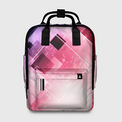 Рюкзак женский Розово-голубая абстрактная геометрия, цвет: 3D-принт