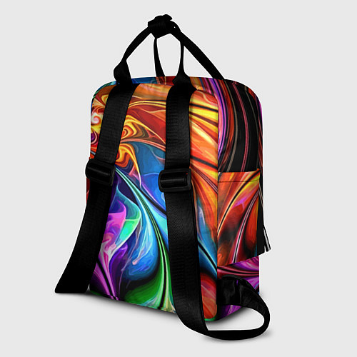 Женский рюкзак Красочный абстрактный цветочный паттерн Color abst / 3D-принт – фото 2