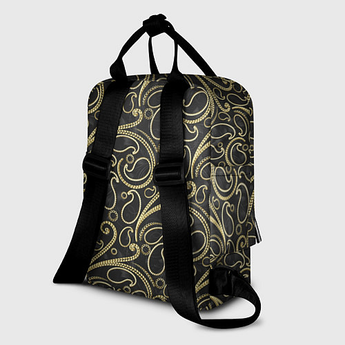 Женский рюкзак Золотистые узоры / 3D-принт – фото 2