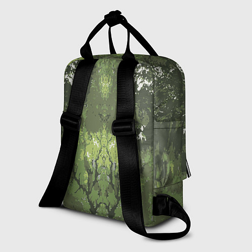 Женский рюкзак Абстрактный,графический рисунок зеленого цвета / 3D-принт – фото 2