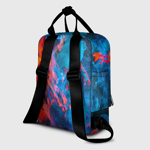 Женский рюкзак Красный и синий абстрактный дым / 3D-принт – фото 2