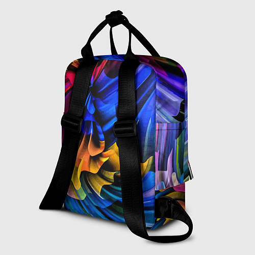 Женский рюкзак Абстрактная неоновая композиция Abstract neon comp / 3D-принт – фото 2