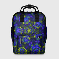Рюкзак женский Абстрактный зелено-синий узор Звезда, цвет: 3D-принт