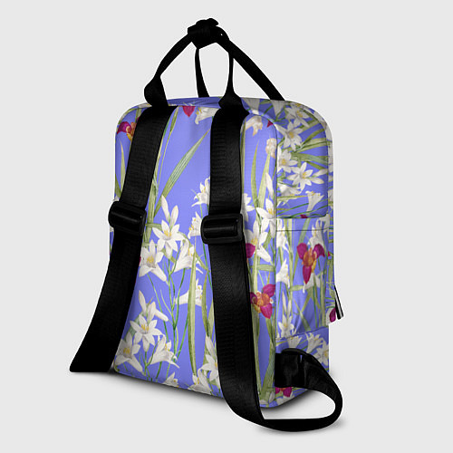 Женский рюкзак Цветы Белые Лилии и Красные Тигридии / 3D-принт – фото 2